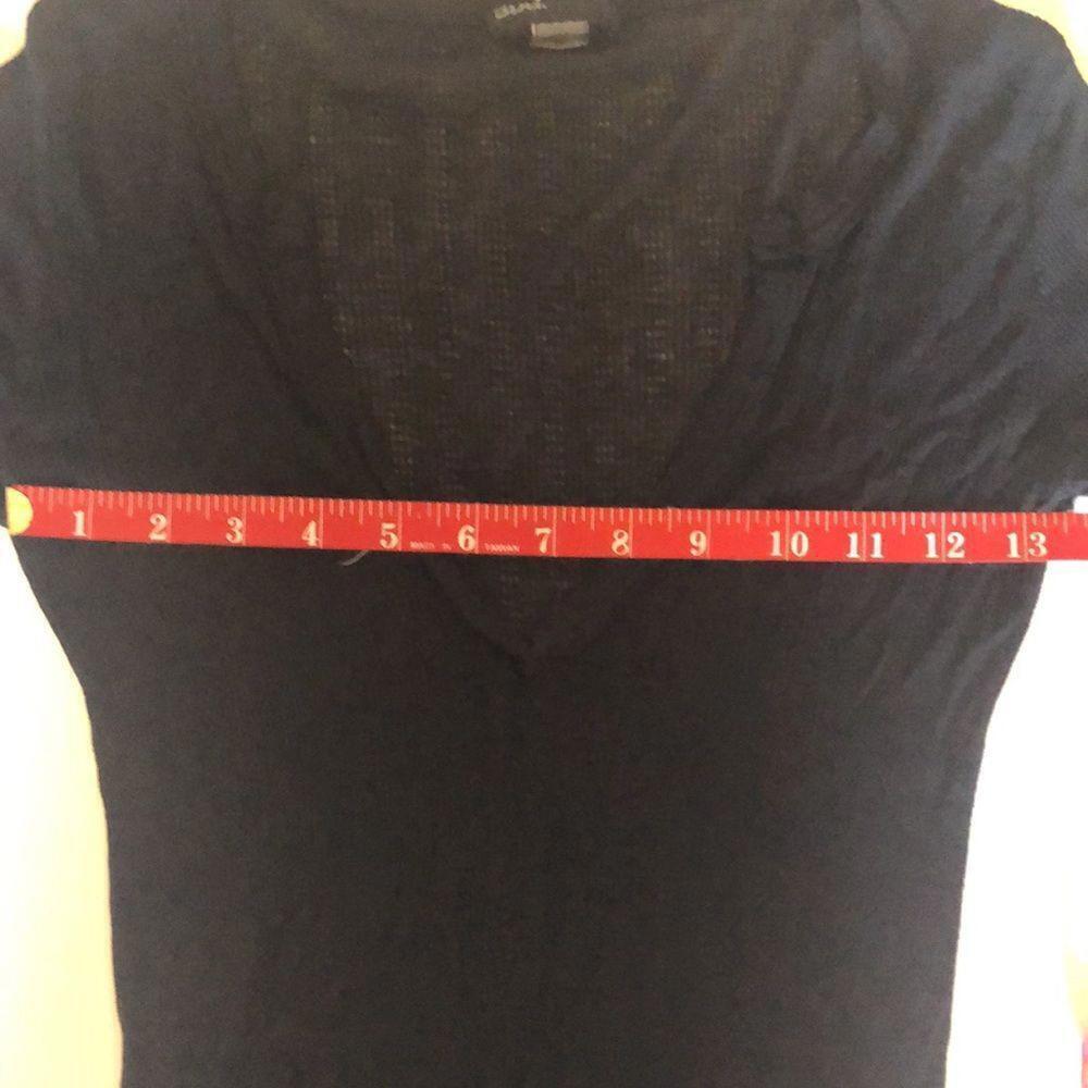 BDG Black Ribbed Chic Black Long Sleeve V-Neck Shirt - Size M - Picture 3 of 4